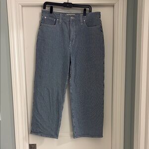 Madewell perfect vintage wide leg crop striped jeans